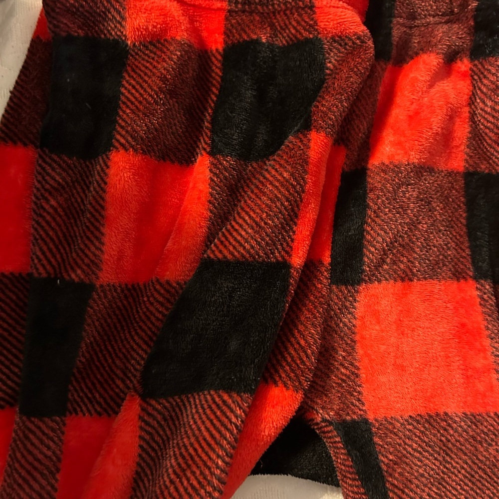 SHEIN Red and Black Plaid Pajama Shorts